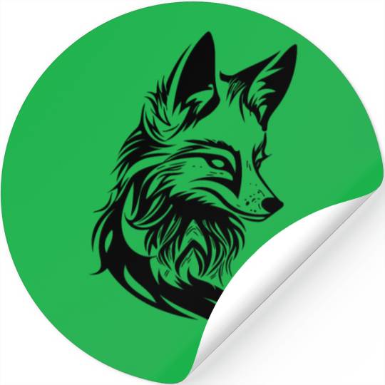 Elegant Fox Portrait In T Tattoo Ink Stickers