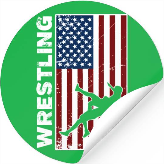 USA Flag Wrestling American Flag Wrestling Stickers
