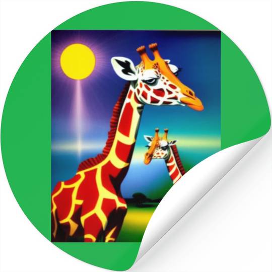 Giraffe in the spectrum of light Stickers
