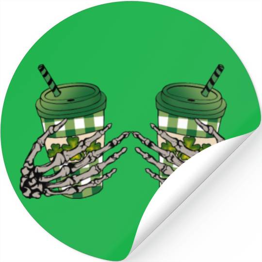 Skeleton Hand Patricks day Graphics Stickers
