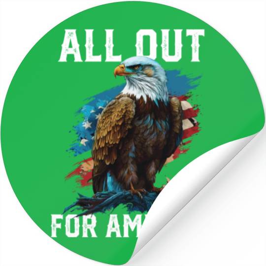 All Out for America American Bald Eagle America Stickers