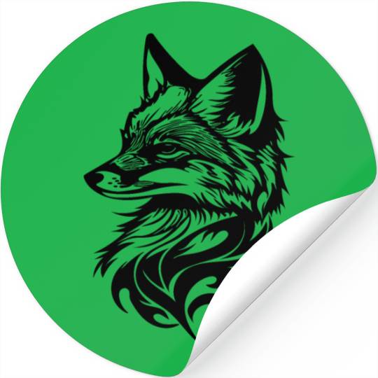 Fox Portrait In T Tattoo Ink Stickers