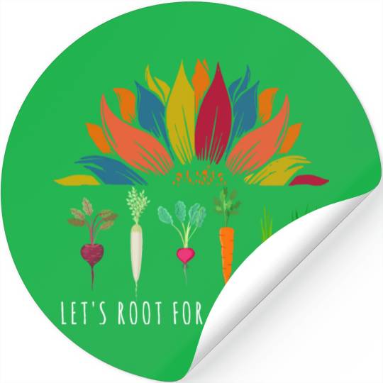 Sunflower Let's Root For Each Other Vegetable Stickers