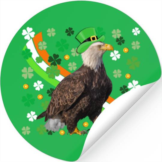 Irish American Flag Eagle St. Patrick’s Day Stickers