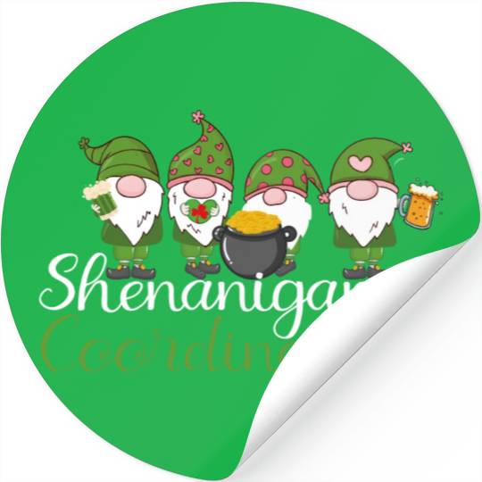 Shenanigans Coordinator St Patricks Day Gnomes Stickers