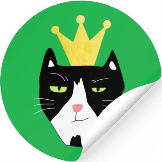 The Cat With The Royal Crown, King Of Cat. Stickers
