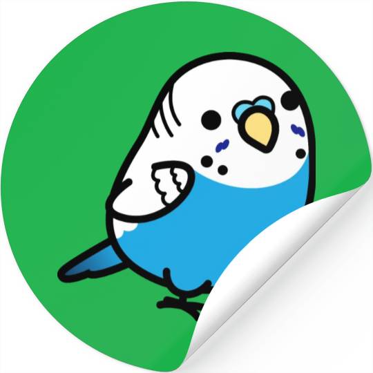 Chubby Blue Budgie Male Stickers