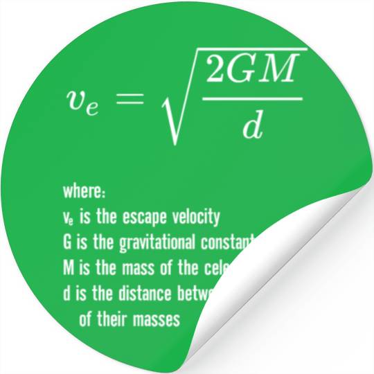 Escape Velocity Gravity Physics Rocket Science Stickers