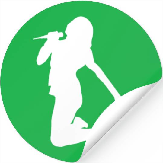guitar player girl silhouette Stickers