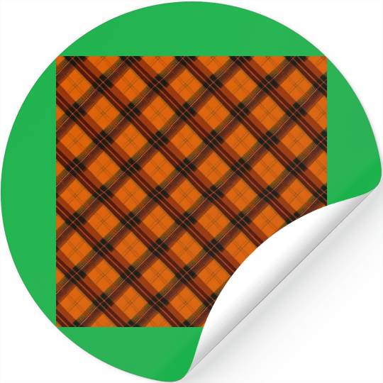 Orange Tartan A Fusion of Energy and Style Stickers