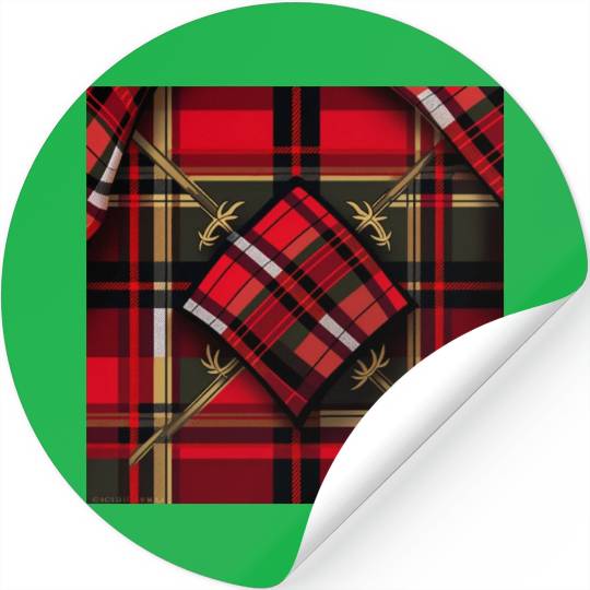Red Tartan Trellis Stickers