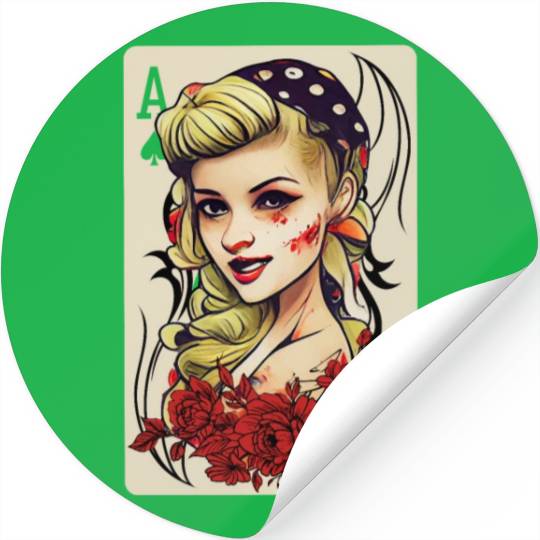 Rockabilly 50s Pin Up Zombie Psychobilly Ace Card Stickers
