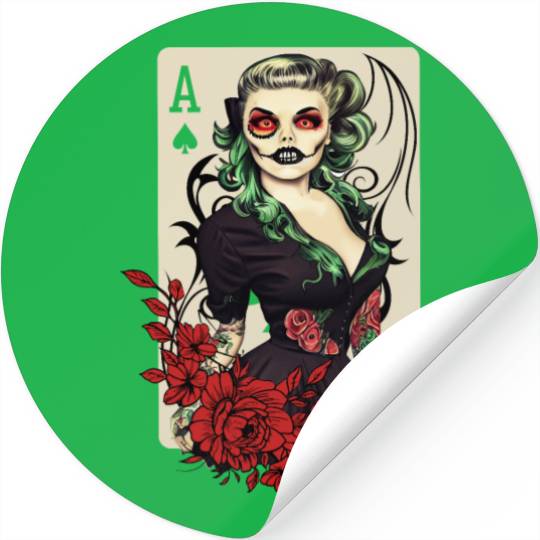 Rockabilly Gothic Pin Up Zombie Girl Horror Psycho Stickers