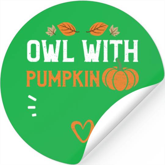 Owl With Pumpkin - Pumpkin Stickers