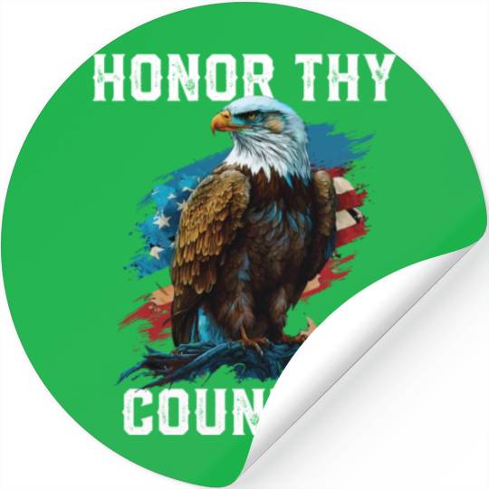 Honor Thy Country American Bald Eagle America USA Stickers