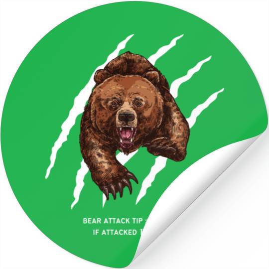 Bear attack tip Stickers Funny for men and women