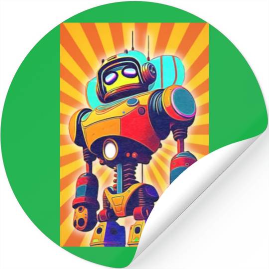 super hero cartoon iron man robot Stickers