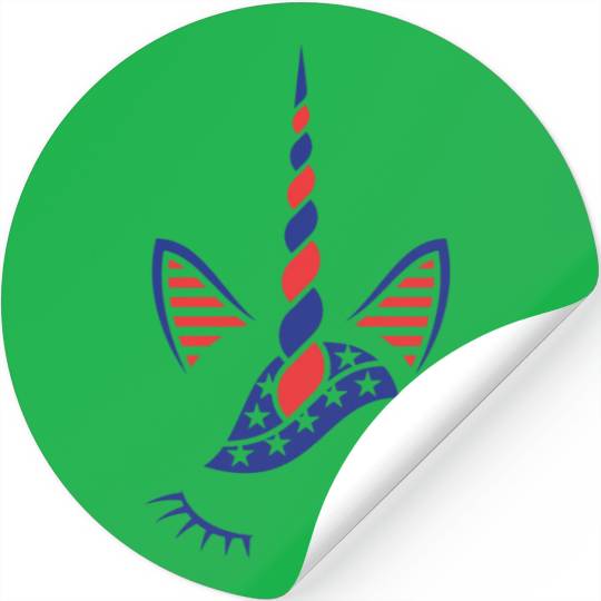 USA Flag Unicorn Sublimation Stickers