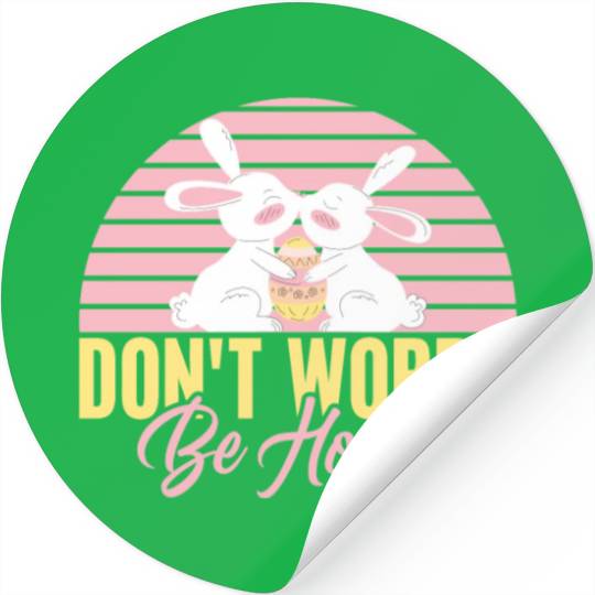 Happy Easter Motif Easter Eggs Funny Easter Bunny Stickers