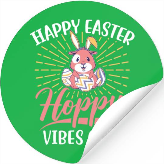 Happy Easter Motif Easter Eggs Funny Easter Bunny Stickers