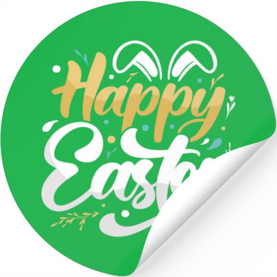 Happy Easter Motif Easter Eggs Funny Easter Bunny Stickers