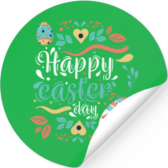 Happy Easter Motif Easter Eggs Funny Easter Bunny Stickers