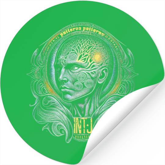 INTJ Stickers showing the mind storm, patterns patt