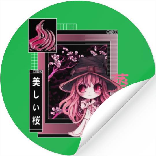 Witch Chibi Japanese Vaporwave Aesthetic Pastel Go Stickers