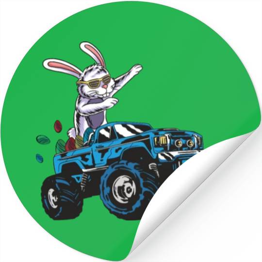 Happy Easter Motif Easter Eggs Funny Easter Bunny Stickers