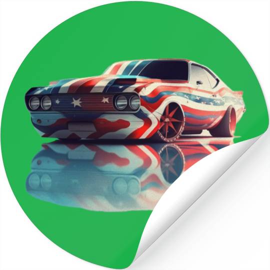 American pride and raw horsepower Stickers