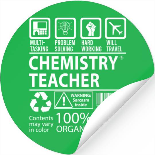 Chemistry Teacher Stickers - Multitasking Job Gift