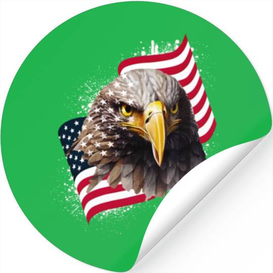 Patriotic Eagle US American Flag Bald Eagle USA Stickers