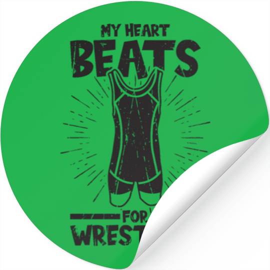 My heart beats for wrestling - Wrestling Stickers