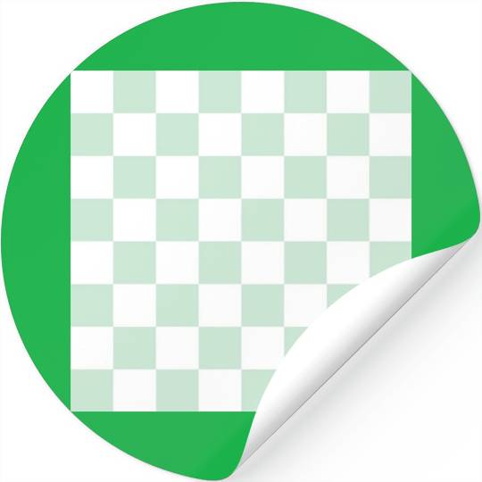 Green pastel checker rectangle background. Stickers