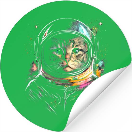 Space Cat on Galaxy Cat Lover Stickers