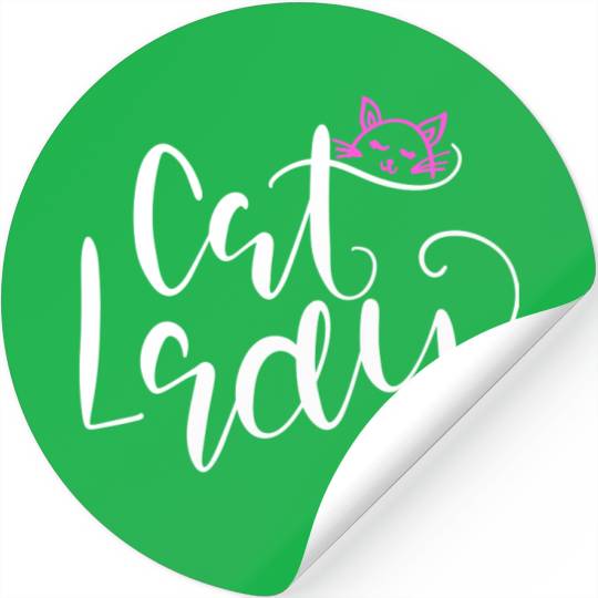 Cat lady Meow Stickers