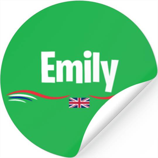UK Flag Emily England Girl British Birthday Name Stickers