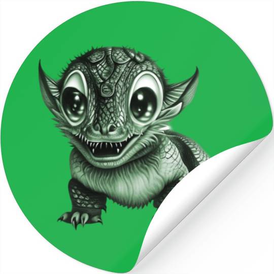 baby dragon green Stickers