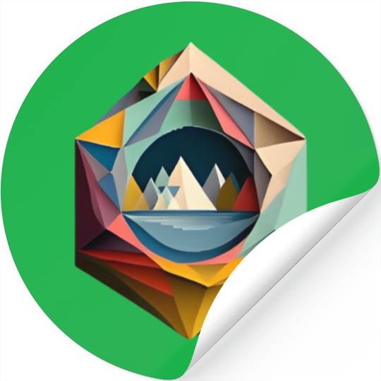 painting of a mountain Stickers