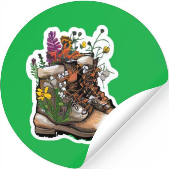 Wildflower Hiking Boot: Find Your Path! Stickers