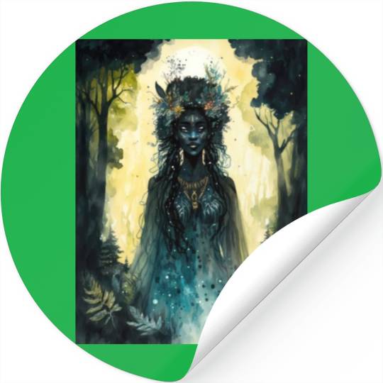 Black Nature Goddess - African American, Woodland Stickers