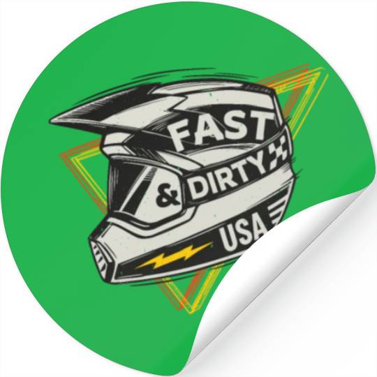 Fast & Dirty Bike Helmet Motocross Biker Stickers