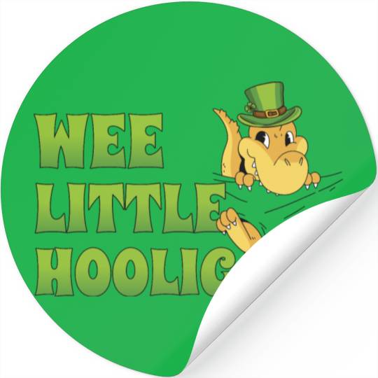 Wee Little Hooligan t-rex Dinosaur St Patrick Day Stickers