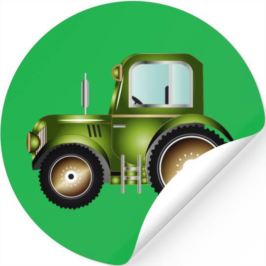 green tractor for tractor and farm fans Stickers