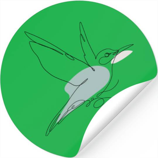 Hand-Drawn One-Line Art Bird Illustration Stickers