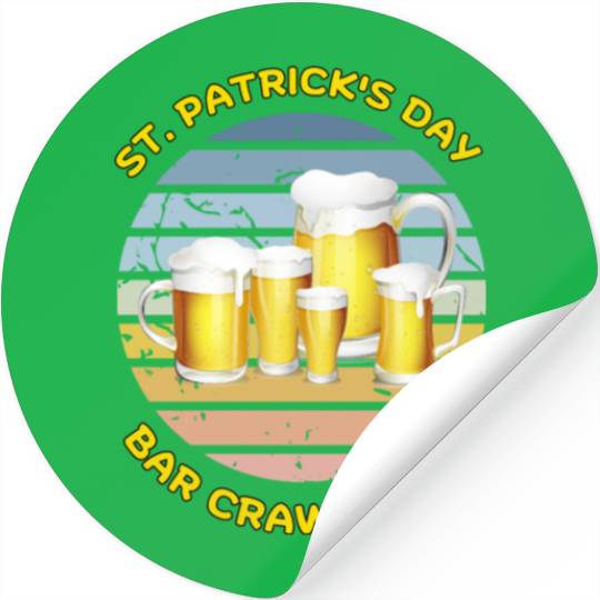ST PATRICK'S DAY BAR CRAWL CREW Stickers