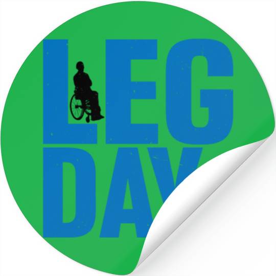 Leg Day Handicapped Wheelchair 24 Stickers