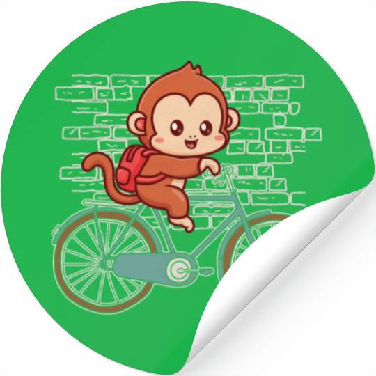 Monkey Bicycle Stickers