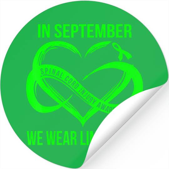 In September We Wear Lime Green Spinal Cord Injury Stickers