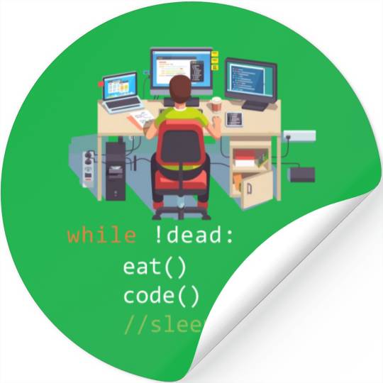 Computer Science Python Programmer Eat Code Sleep Stickers